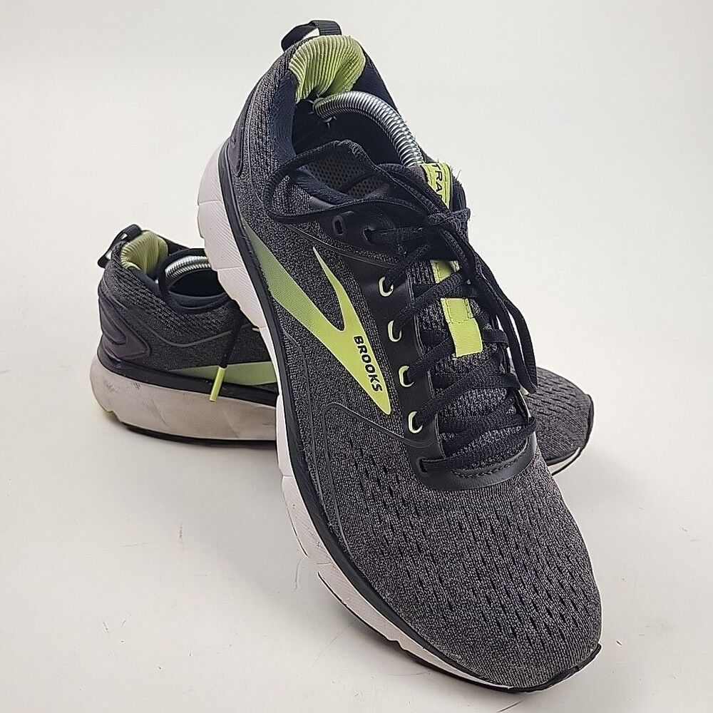 Brooks Transmit 3 Gray & Lime Cushion Neutral Athletic Sneakers Men’s Size 12 D